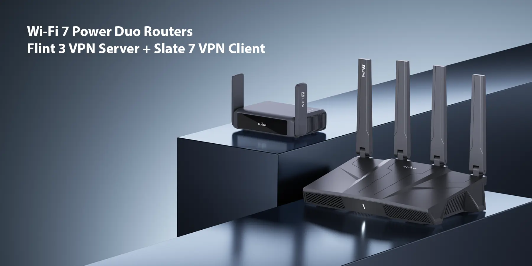 روترهای قدرتمند وای‌فای ۷ فلینت ۳ (سرور VPN) + اسلیت ۷ (کلاینت VPN)